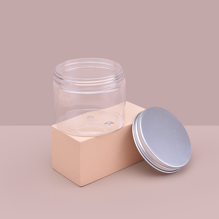 Aluminum Cap Plastic Jar Empty, High Quality PET Jar,100ML 200ML 300ML 400ML 500ml PET Jar with Lid Aluminum, Environmental PET Jar Plastic