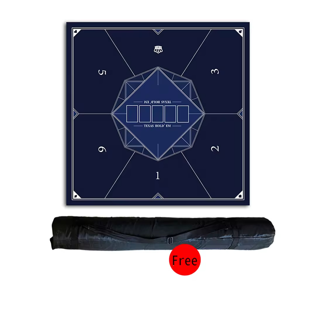 Professional Poker Mat 120 x 60 cm, Texas Hold'em Poker Rugs Deluxe Poker Table Mat。