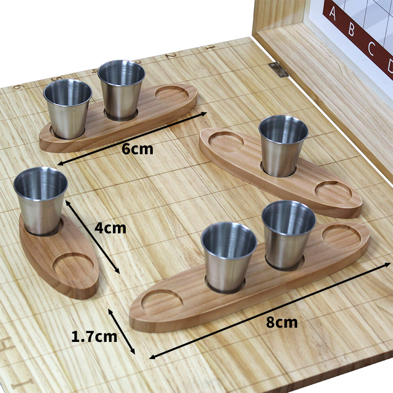 Battle shouts Table Drinking game large Battleship game set in one wooden box for party