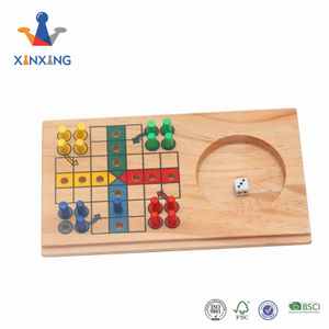 Mini Travel Indoor wooden game Ludo board game for promotion gift Chinese flying chess set.
