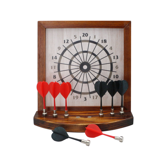  Wood Magnetic Tabletop Games Dart Tray Set