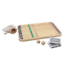  15.7 inches Solid Wood Game Board Metal or Wooden Horses 2 Sets of Dice and 2 Boxes of Cards Wood Race Game Board