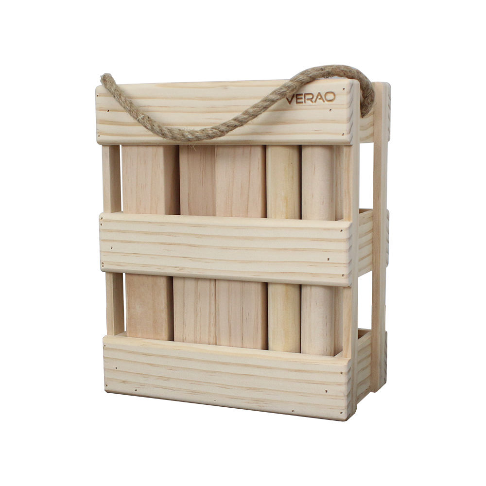  10" Kubb Game With Wooden Storage Crate Outdoor Throwing Game Wood Set with Red Crown Viking Chess Adult Yard Garden Games。.
