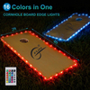 Cornhole Lights, 16 Colors Change Cornhole Board Edge Night Lights LED with Remote Control for Family Backyard Bean Bag Toss Cornhole Game, 2 Set