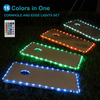 Cornhole Lights, 16 Colors Change Cornhole Board Edge and Ring LED Lights with Remote Control for Family Backyard Bean Bag Toss Cornhole Game, 2 Set