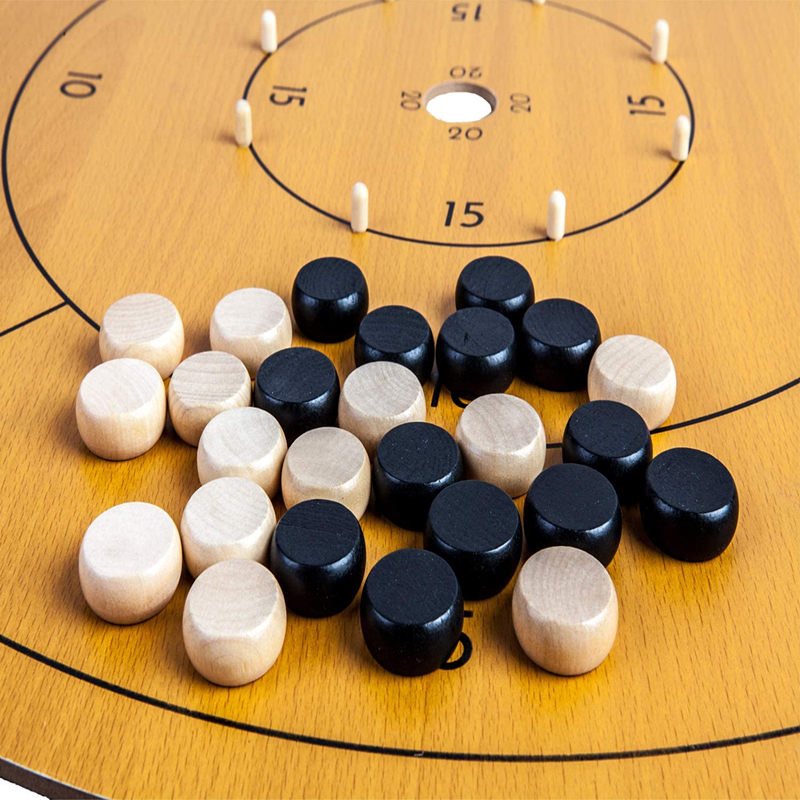 Tournament Crokinole & Checkers - 30-Inch Official Size - Classic Dexterity Board Game for Two Players - Canadian Heritage Family Tabletop Game 