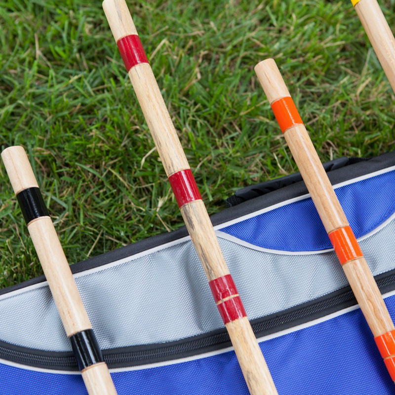 Wooden Deluxe Croquet Game Set - 6 Player - with Wooden Stand