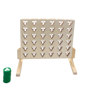Custom Shape Giant 4 in A Row Premium Wooden Four Connect Board Game Set in White,Ideal Family Game for Kids &Adults,Outdoor Indoor Games