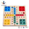 Wooden Ludo Board Game - Snakes and Ladders, 2 in 1 Reversible, 1-4 Players Family Dice Games Set for Kids, Adults, Classics Tabletop Version