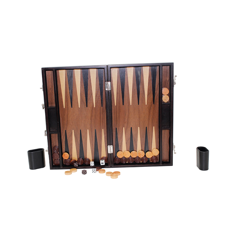 15" Wooden Backgammon Board Game Set for Kids Adults