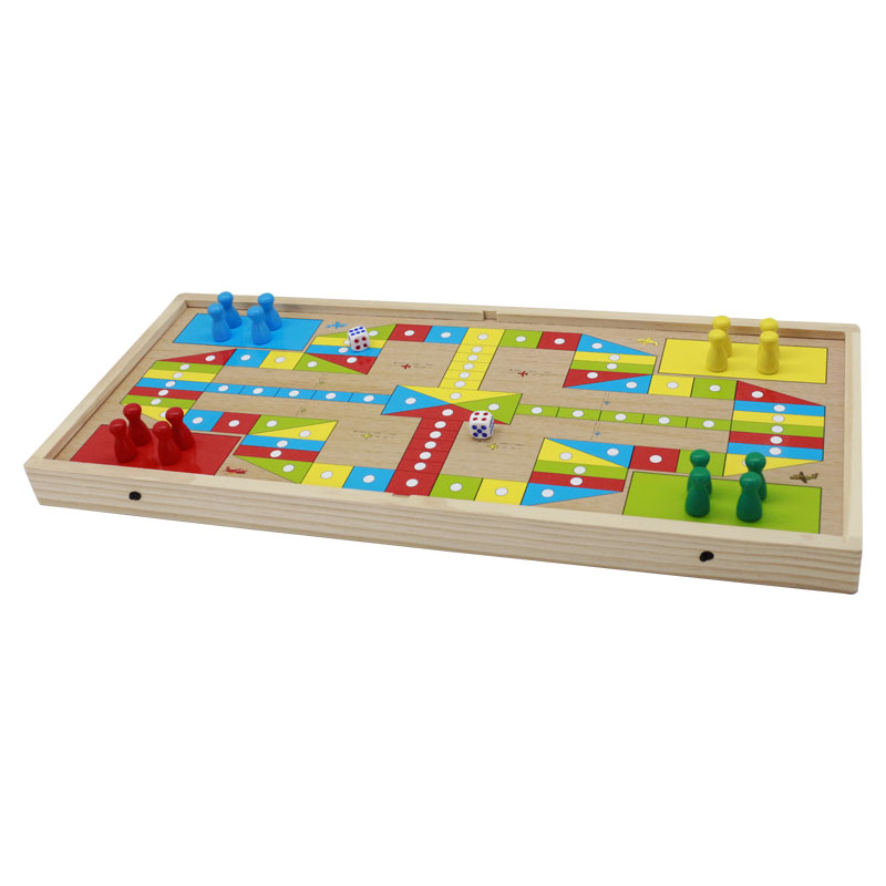 Popular Game 2 in 1 Fast Sling Puck Game & Ludo Game Set 2021 Fast Sling Shot Wooden Board Game