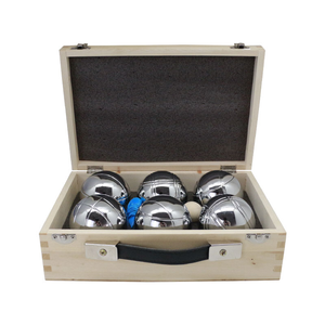 6 Ball 73mm stainless steel Bocce Balls Petanque Boules Set with Wooden Case