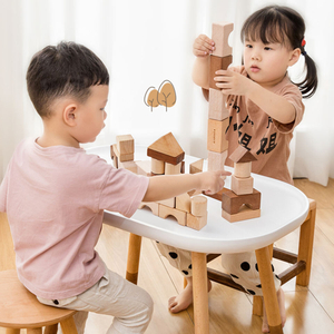 Unpainted Wood Educational Building Block Sets Wooden Toy 31pcs 53pcs Blocks Montessori Toys Wood Puzzle Blocks Children's Toy