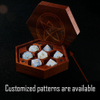 Wooden DND Dice Set Dice Box with Magnetic Lid for Storage 7 Dice Polygonal Sapele Case for D&D