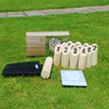 Numbered Block Toss Game Wooden Bowling Throwing Game Set with Scoreboard Carrying Bag Giant Outdoor Backyard Lawn for Family