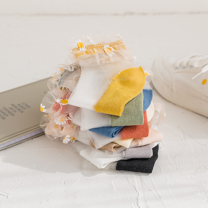 New style assorted color thin silk socks women