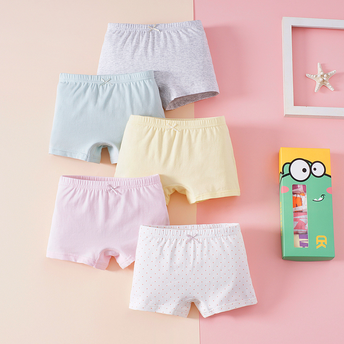 (Pack of 5) Cute Little Baby Girls' Underwear, Breathable and soft cotton baby panties underwear girls panties underwear