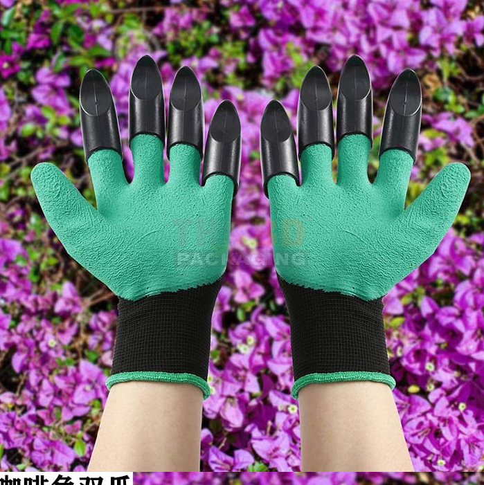 YUWLDD Garden Genie Protective Gloves,Planting Vegetables and Flowers Digging Soil Wear-Resistant Non-Slip Outdoor Dipping Garden Planting Weeding,Gloves with Claws Right+Left Claw 4 pair 