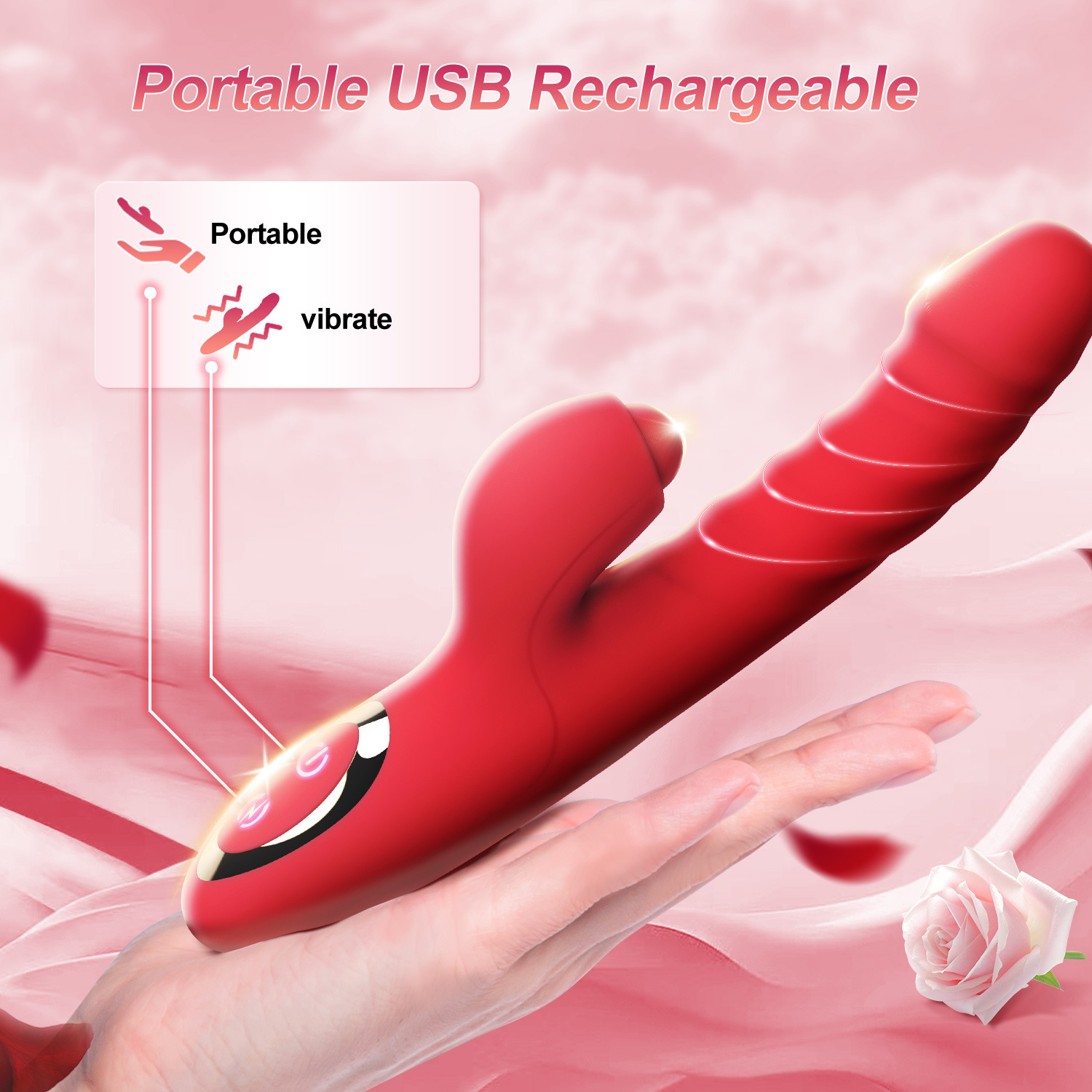 Vibromasseur godes en silicone souple pour femmes et couples