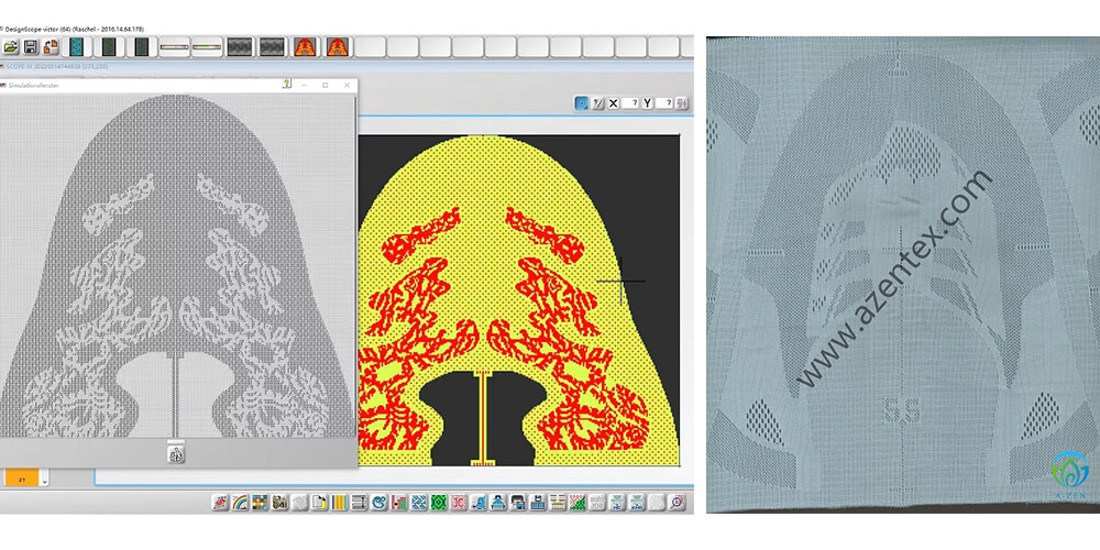 dise&ntilde;o de zapato de punto jacquard por urdimbre