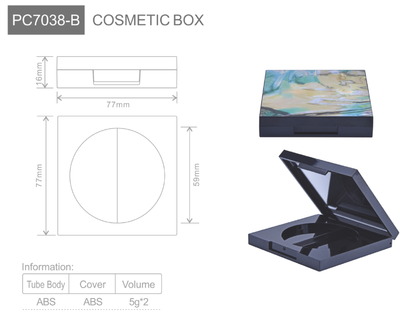  caja de sombra de ojos contenedor de colorete 