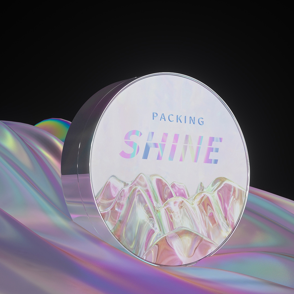 OEM Private Label vazio 9 cores base quadrada plástico laser maquiagem recipiente compacto com espelho