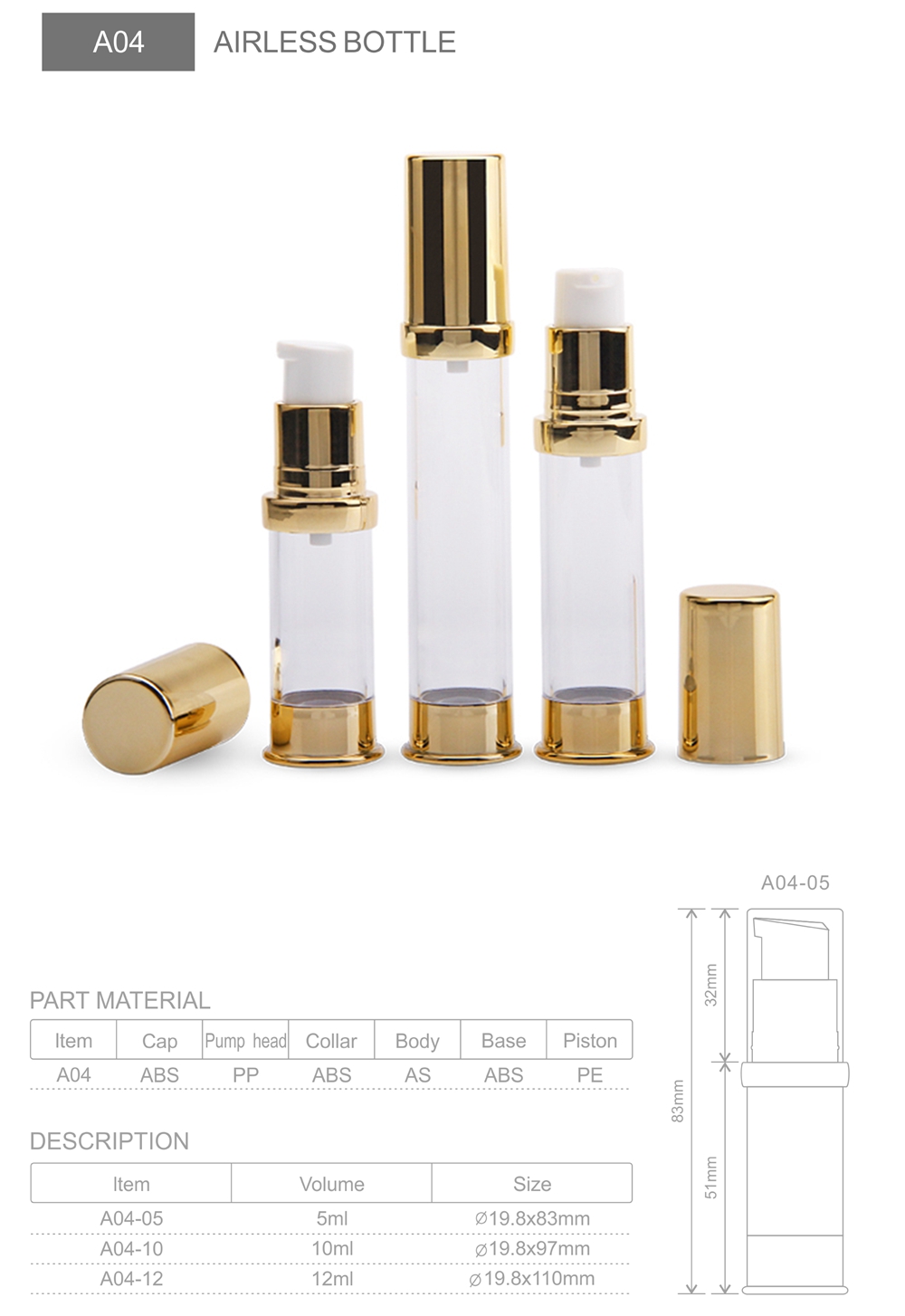 Botella sin aire A04 