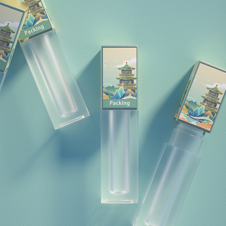 Tubos de brillo de labios personalizados con transparencia de logotipo personalizado de alta calidad y estética ecológica con varita