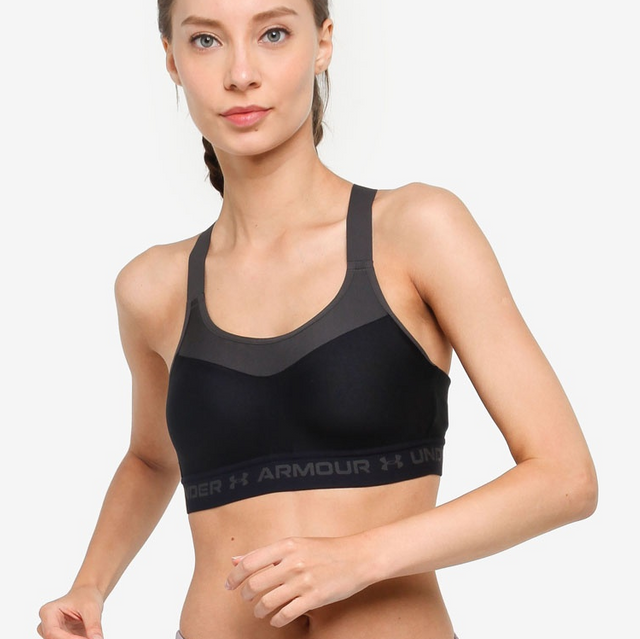 High Crossback Women Sport Bra สีดำ
