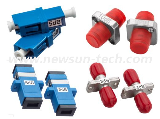 LC/SC/FC/ST/LSH Fixed Flanged Fiber Optic Attenuator,Customized From 1~20dB