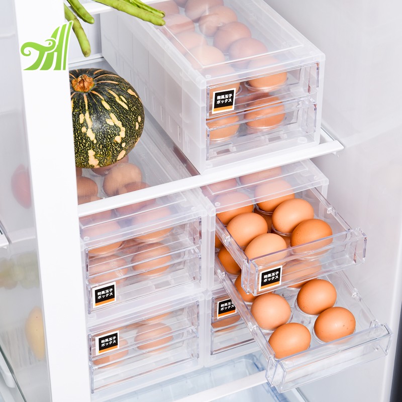 Plastic Packaging Container Kitchen Storage Rack Egg Carton Storage Box Free Sample Transparent 