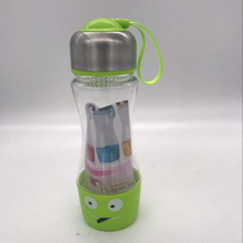 Stainless steel cover filter screen scented tea plastic bottle student couple portable bottle