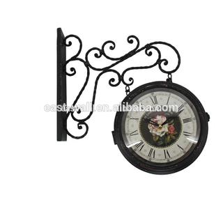 LONDON GARDENS ROSS Roman Numerals Double Sided Metal Wall Clock