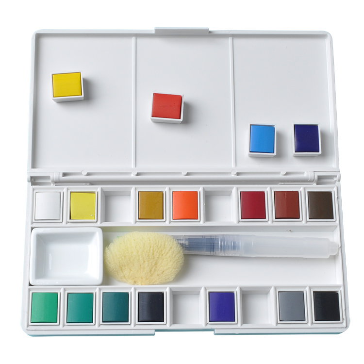 Plastic Box High Quality Solid Watercolor Paint Set of 12 18 24 36