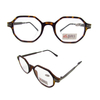 Men's octagonal eyewear for reading plastic frame with metal temple