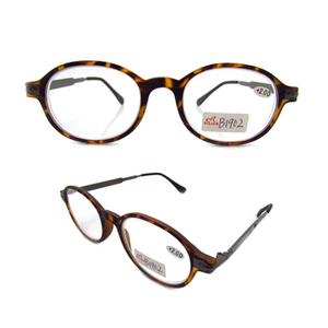 Unisex round eyewear for reading plastic frame with metal temple