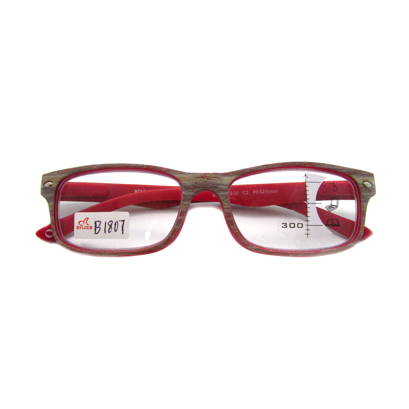 Imitation wood grain plastic reading glasses for women