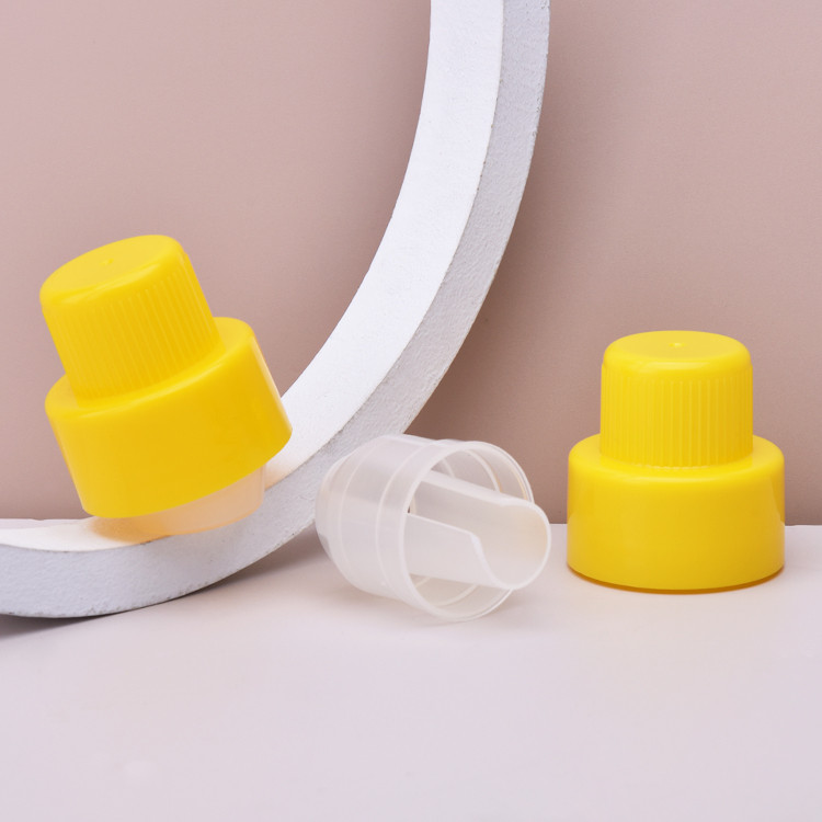 Bouchon de détergent à lessive en plastique PP jaune de 38 mm