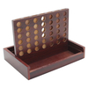 Wooden 4 in a Row Games - Four in a Row Wood Classic Family Fun Toys - Line Up 4 Board Games for Kids 10"*6.5"*1.5"