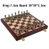 Luxury Magnetic Wooden Chess Sets Pure Copper Pieces Set Foldable Wooden Chess Set Board Handmade Portable.
