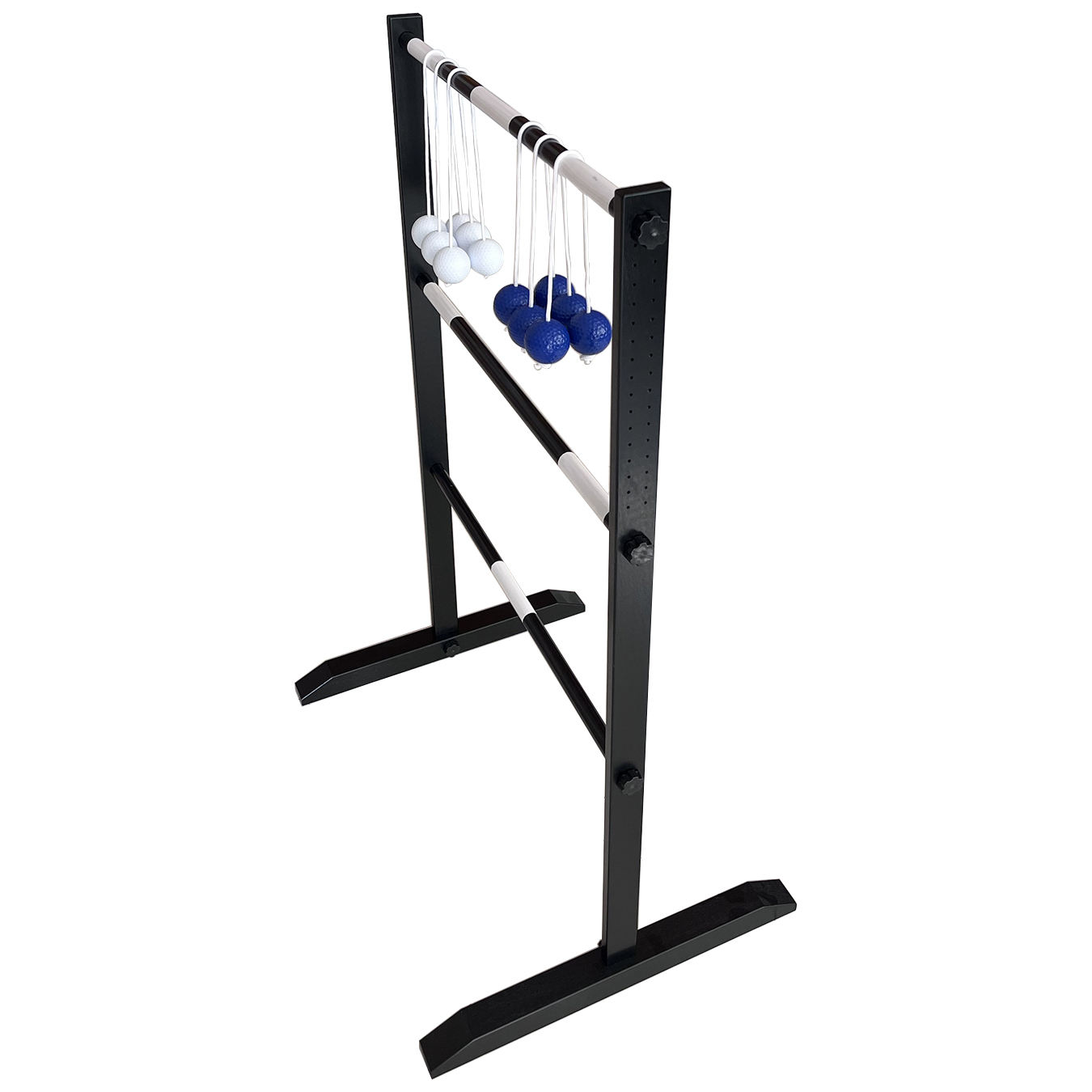 Ladder Toss Game Set 35x26In Pine Wooden Golf Ladder Lawn Game with 6 Bolos Balls and Carrying Case Outdoor Backyard Game.