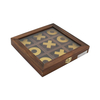  Golden Xs and Os Foldable Travel Set Custom Wooden Board Games XO game Tic Tac Toe Game Set。.