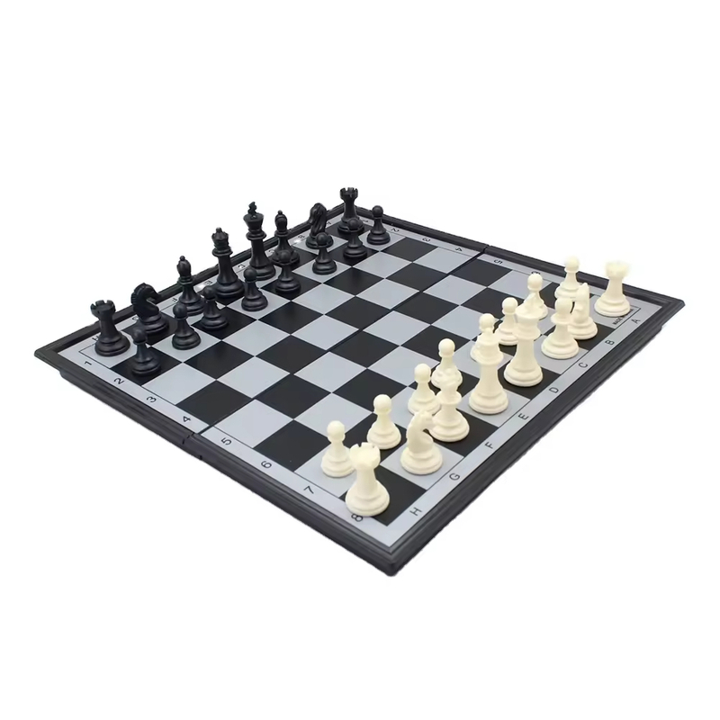 11.4" Magnetic Chess backgammon and Checkers 3 in 1 game set with Folding Board Travel for Children and Adults Plastic Case.