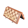 25-Year Manufacturer's Unisex Wooden Chess Checkers SET 15" Magnetic Folding Board 3" King Height Pine Wood Pieces Vintage.