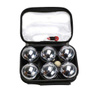 Bocce Ball Set 73mm Petanque Boules French Balls with 8 Silver Balls and Carry Bag for Outdoor Garden Beach Games.