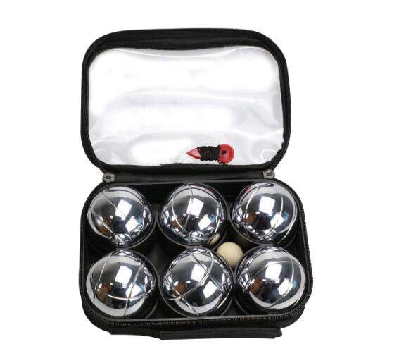  Bocce Ball Set 73mm Petanque Boules French Balls with 8 Silver Balls and Carry Bag for Outdoor Garden Beach Games.