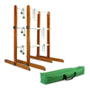  No Tool Assembly Ladder Toss Indoor Outdoor Game Set with 2 Wooden Ladders 6 Soft Rubber Bolo Balls and Travel Carrying Case