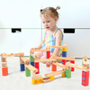 45pcs Building Blocks Educational Wooden Marble Glass Ball Track Stack Set。