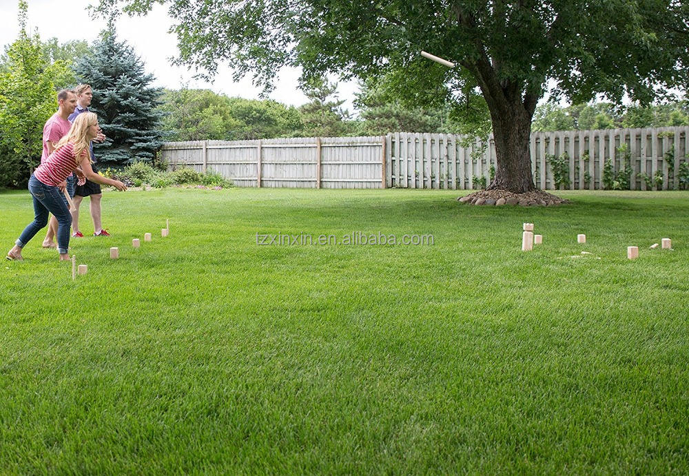 custom color and size Garden classic kubb game games set wooden outdoor kubb game