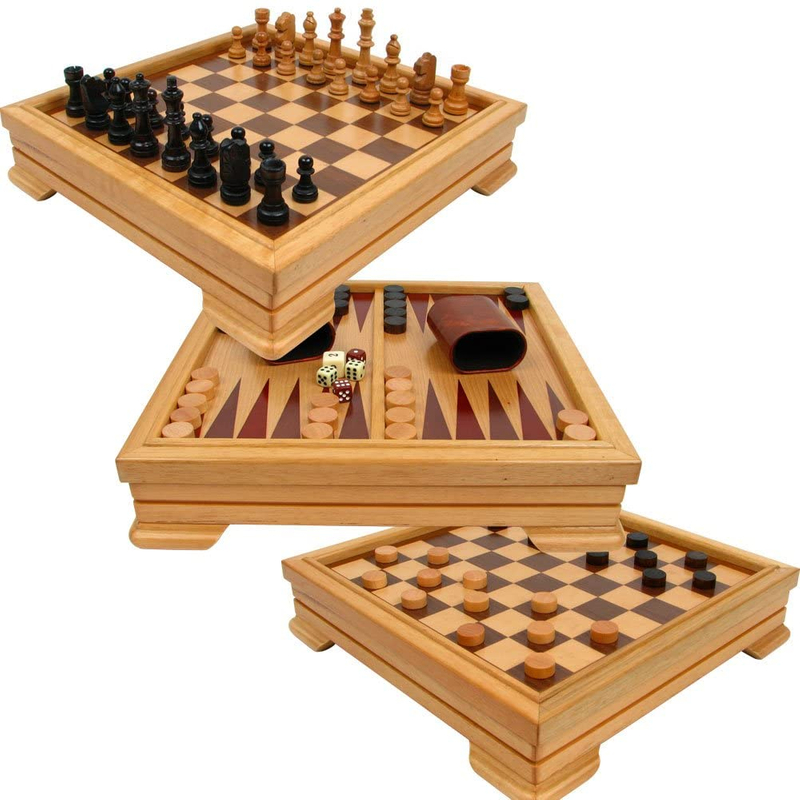  Deluxe 7-in-1 Multifunction Board Games Set - Chess - Backgammon Etc.